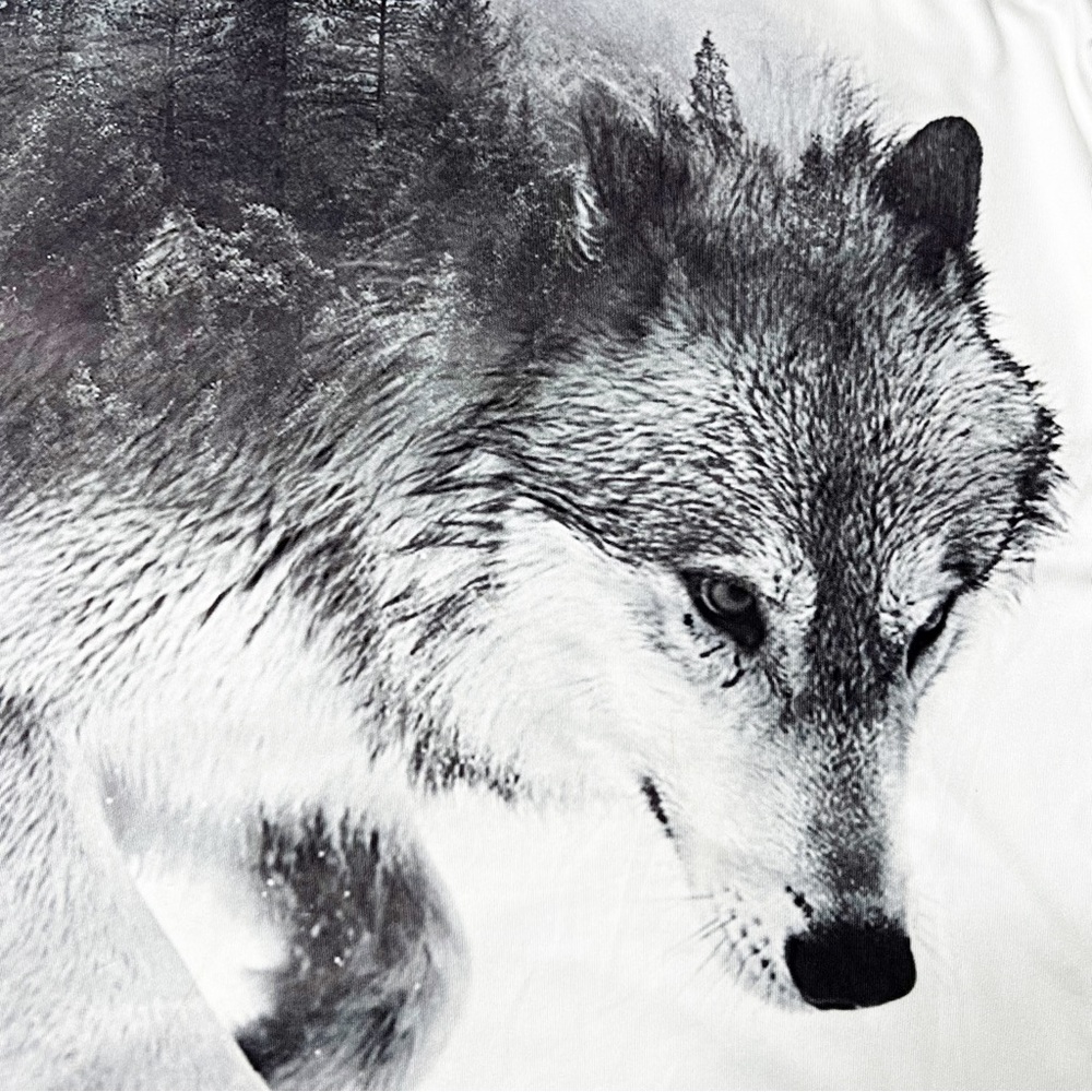Forrest Snow Wolf 3D All Over Graphic Print Short Sleeve T-Shirt Unisex XL - Picture 3 of 12